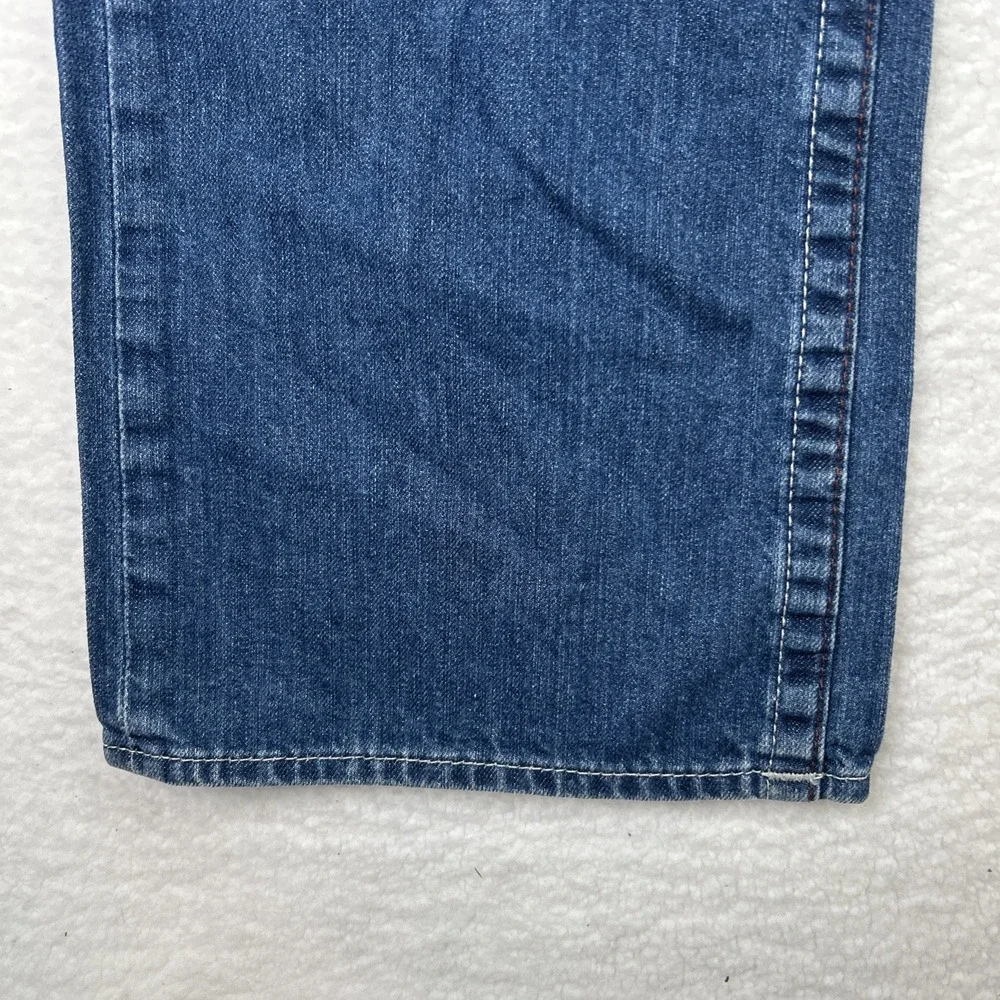 TRUE RELIGION‎ JEANS Straight WFLPS Red Stitching Sz 42 (43x34).